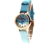 Accutime Orologio da polso da donna Disney Lilo & Stitch blu sfumato analogico al quarzo con quadrante piccolo, dettagli dorati, per donne e adulti (modello: LAS5031AZ), Blu, Orologio da polso