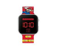 Accutime Orologio LED per bambini, grande display digitale a LED, cinturino regolabile, lunga durata della batteria, spegnimento automatico, per ragazzi e ragazze, Colore: rosso, Super Mario