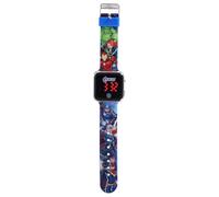 Accutime Orologio LED per bambini, grande display digitale a LED, cinturino regolabile, lunga durata della batteria, spegnimento automatico, per ragazzi e ragazze, Blu, unisize, Avengers