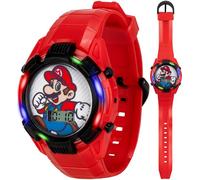 Accutime Orologio Super Mario: Rock un segnatempo rosso come Mario (età 3+), Rosso, Orologio da polso digitale per bambini