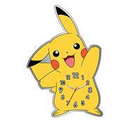 Accutime POK3170 Orologio da parete in metallo per bambini, design Pokémon, orologio analogico Pikachu, decorazione per la cameretta dei bambini, orologio al quarzo alimentato a batteria, orologio per