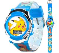Accutime Pokémon POK4237AZ, orologio al quarzo per bambini, con cinturino in plastica, blu, 16, Pikachu Blu, Orologio al quarzo