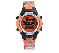 Accutime Space Jam - Orologio digitale per bambini, con luce LED lampeggiante, display LCD, per bambini, ragazze e ragazzi, cinturino in plastica arancione (modello: SPJ4034AZ), Arancione, Orologio da