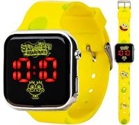 Accutime Spongebob Squarepants - Orologio a LED per bambini, cinturino giallo brillante, display digitale allegro, facile da leggere, durevole e confezione regalo in latta, Orologio LED Spongebob,