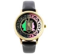 Accutime Wicked - Orologio analogico con quadrante dorato e cinturino nero
