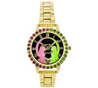 Accutime Wicked - Orologio analogico con strass e cinturino in oro