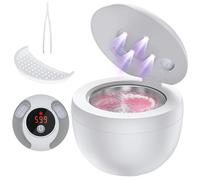 Accwork Pulitore ultrasuoni, 45000 Hz, pulitore ad ultrasuoni, 200 ml, portatile Ultrasonic Cleaner Dental Pod per protesi, paradenti, spazzolini da denti