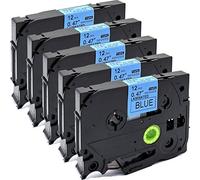 ACD.auto - 5 cartucce a nastro laminato, compatibili con Brother P-Touch Tze TZ, 12 mm x 8 m TZe-531 Black on Blue
