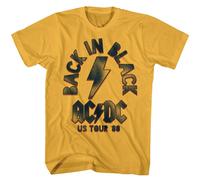 ACDC Back In Black 4 T-Shirt Manica Corta Ginger Cotone Girocollo Preshrunk