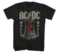 ACDC Hells Bells T-Shirt Uomo Manica Corta Girocollo Cotone Nero Preshrunk