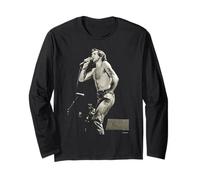 ACDC Live Singer Bon Scott Back in Nero da Dick Barnatt Maglia a Manica