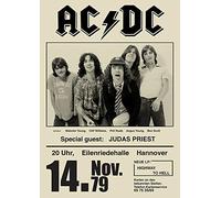 ACDC Poster #2 Vintage Rara Band Rock Poster concerto Tour Musica - A4 A3 A2 - Stampa di qualità (A3 non incorniciata (420 x 297 mm)