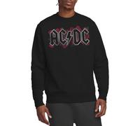 ACDC Roses Logo Crew Sweatshirt Maglia di Tuta, Nero, S Unisex-Adulto