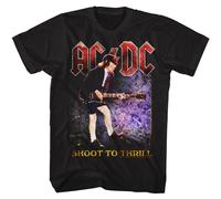 ACDC Shoot To Thrill Maglietta Manica Corta Uomo Nera Cotone Crew Neck