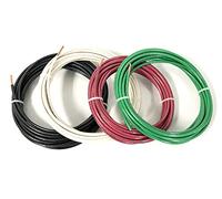 ACDC WIRE AND SUPPLY Cavo ACDC e alimentazione 10' EA THHN THWN 6 AWG Gauge - Nero Bianco Rosso + 10 Green Ground Hook Up Building, THHN-6-10-10