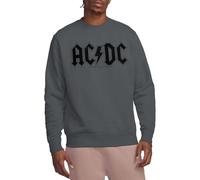 ACDC Worn Logo Crew Sweatshirt Maglia di Tuta, Carbone, L Unisex-Adulto