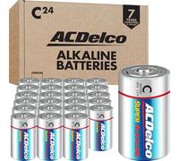 ACDelco 24 Size C Alkaline Batteries Super Alkaline Battery with 7 Year Shelf Life Recloseable Packaging, 24 Count