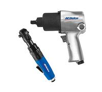 ACDelco ANI405A-NK1 - Set di attrezzi per avvitatore pneumatico a percussione a 5 velocità da ½" e chiave a cricchetto da 3/8"