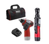 ACDelco G12 Series 2-Tool Combo Kit- 3/8 in. Brushless Ratchet Wrench + 3/8 in. Power Impact Wrench, two battery, charger, and canvas tool bag, ARW12103-K1