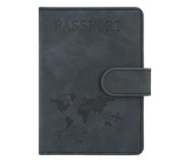 ACdream Custodia per passaporto e carte di vaccino, custodia con scomparto per carte di vaccinazione CDC, organizer per documenti da viaggio in pelle, con blocco RFID, per donne e uomini, A_nero