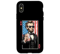 Ace Abe - Carte da gioco divertente per il 4 luglio Abraham Lincoln Beer Custodia per iPhone X/XS