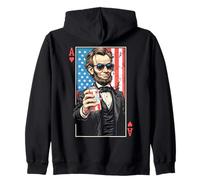 Ace Abe - Carte da gioco divertente per il 4 luglio Abraham Lincoln Beer Felpa con Cappuccio