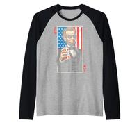 Ace Abe - Carte da gioco divertente per il 4 luglio Abraham Lincoln Beer Maglia con Maniche Raglan