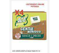 ACE CANDEGGINA GENTILE GREEN MONODOSE, 4 Confezioni da 18 tabs IGIENIZZA E SMACC