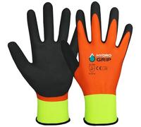 ACE HydroGrip - Guanti da lavoro, impermeabili, 2 paia, resistenti all'acqua, resistenti, antiscivolo, per uso professionale, EN 388/21420, colore: arancione/giallo