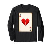 Ace of Broken Hearts - Maglietta Vintage a Forma di Carte da Gioco Maglia a Manica