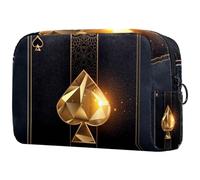 Ace of Spades Poker Card Cosmetic Bag per donne, beauty case da viaggio grande borsa per trucchi pratica borsa organizer con cerniera, Multi, 18.5x7.5x13cm/7.3x3x5.1in, Beauty case