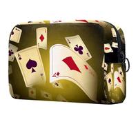 Ace Poker Cards - Trousse da donna, per articoli da toeletta da viaggio, grande, pratica borsa organizer con cerniera, Multi, 18.5x7.5x13cm/7.3x3x5.1in, Beauty case