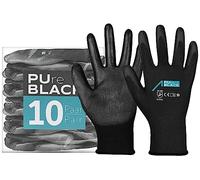 ACE PURE Black - Guanti da lavoro, delicati e robusti, 10 paia di guanti da lavoro, EN 388/21420, colore nero, 08/M