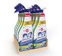 ACE Spray Sgrassatore Lime e Menta Piperita, Zero Aloni, 8 spray da 600 mL | ACE Spray Sgrassatore Universale, Per Superfici Casa e Cucina, Rimuove Grasso Ostinato, Formula Zero Aloni