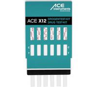 ACE X12 Test antidroga - 5x test delle urine per 12 tipi di droghe diverse - rileva marijuana e cannabis, metanfetamina, eroina, cocaina e molto altro