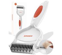 ACE2ACE Pettine per Cani e Gatti, Spazzola Sottopelo per Cane e Gatto, Rastrello Doppia Faccia per Sottopelo di Animali, Pettine Dematting per Rimuovere Grovigli e Pelo Morto, Arancione