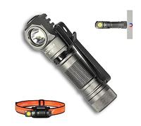 ACEBEAM H16 1000 High Lumen Led Torcia frontale ricaricabile, EDC AA ad angolo retto, Pocket Mini Small Torcia, Lampada frontale a Led per campeggio, corsa, con kit fascia (Bianco freddo 6500K)