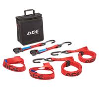 ACEBIKES Strap set Cam Buckle Strap Duo Set di cinghie di tensionamento, nero-rosso