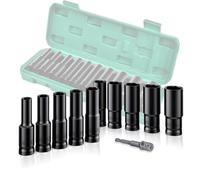 ACEBON 10 Pezzi Set Chiavi a Bussola 1/2, Set Bussole per Avvitatore ad Impulsi, 10-24 mm Bussole Lunghe, para Riparazioni Auto Cambio Gomme