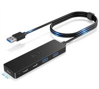 Aceele Hub USB 3.0 con 2 Porte USB C e 2 USB A, 5Gbps Sdoppiatore USB 3.0 con Cavo Lungo 120cm, Adattatore Multiporta Per MacBook Pro/Air, Laptop, PC, Unità flash, PS4/5 e Altro