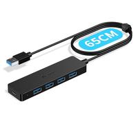 Aceele Hub USB 3.0 con Cavo Lungo 60cm, 4 Porte Sdoppiatore Multi USB 3.0 e Porta Tipo C 5V 3A, Adattatore Multiporta da 5Gbps Per MacBook Air iMac Surface XPS PC Laptop Disco Rigido Tastiera PS5