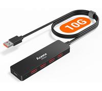 Aceele Hub USB 3.2 Gen 2 con 4 Porte USB-A e Tipo C 5V3A, 10Gbps Sdoppiatore USB 3.2 con Cavo Lungo 120cm, Adattatore Multi Porta USB Multipla Per Macbook PC/Computer Portatile/Disco Rigido/Tastiera