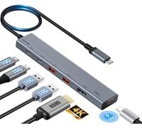 Aceele Hub USB C 10Gbps con HDMI 4K@60Hz, 2 USB A e 2 USB C 3.2 Sdoppiatore con 100w di Alimentazione, Adattatore Multiporta USB C 3.2 Gen 2 Per MacBook Pro/Air, iPad Pro, Thinkpad e Altro