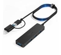 Aceele Hub USB C/A con Cavo di Prolunga Lungo 120cm, Sdoppiatore USB Ultra Sottile Hub Dati USB 3.0 a 4 Porte, Espansore Multiporta USB Per MacBook Air/Pro, iMac, PS5, unità flash