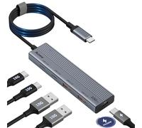 Aceele Hub USB C Alimentato da 10Gbps con 2 USB-A e 2 Porte USB-C, Sdoppiatore USB 3.2 Gen 2 con Cavo Lungo 100cm & PD 100W, Adattatore Prolunga Multipla Per Laptop, PC Desktop, MacBook Pro/Air, iPad