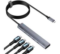 Aceele Hub USB C da 10 Gbps con 4 Porte Dati di Tipo C, Sdoppiatore USB 3.2 Gen 2 con Cavo Esteso 60cm per Laptop, MacBook Pro/Air, iPad Pro e Altro