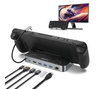Aceele Steam Deck Dock, USB C Docking Station con HDMI 4K a 60HZ, 3 Porte USB 3.0, Gigabit Ethernet 1000Mbps, Ricarica Rapida 100W, 6-IN-1 Dock Per Steam Deck/ROG Ally/Legion Go