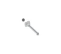 AceFun 20G Titanio piercing naso argento 1 forma diritta G23 Nostril Piercing a uncino acciaio 2.5mm zirconia cubica diamante piercing gioielli per gli uomini donne