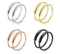 AceFun 8 Pezzi Piercing Naso Anello Cerchio 18G Anelli Cerchio di Naso Acciaio Inox Argento Oro Rosegold Oro Nero Hoop 10mm