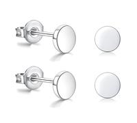 AceFun Piercing orecchini Set bottone titanio argento 3mm piercing trago Gioielli lucidati specchio G23 2 pezzi Set orecchini bottone piccoli rotondi per donna uomo